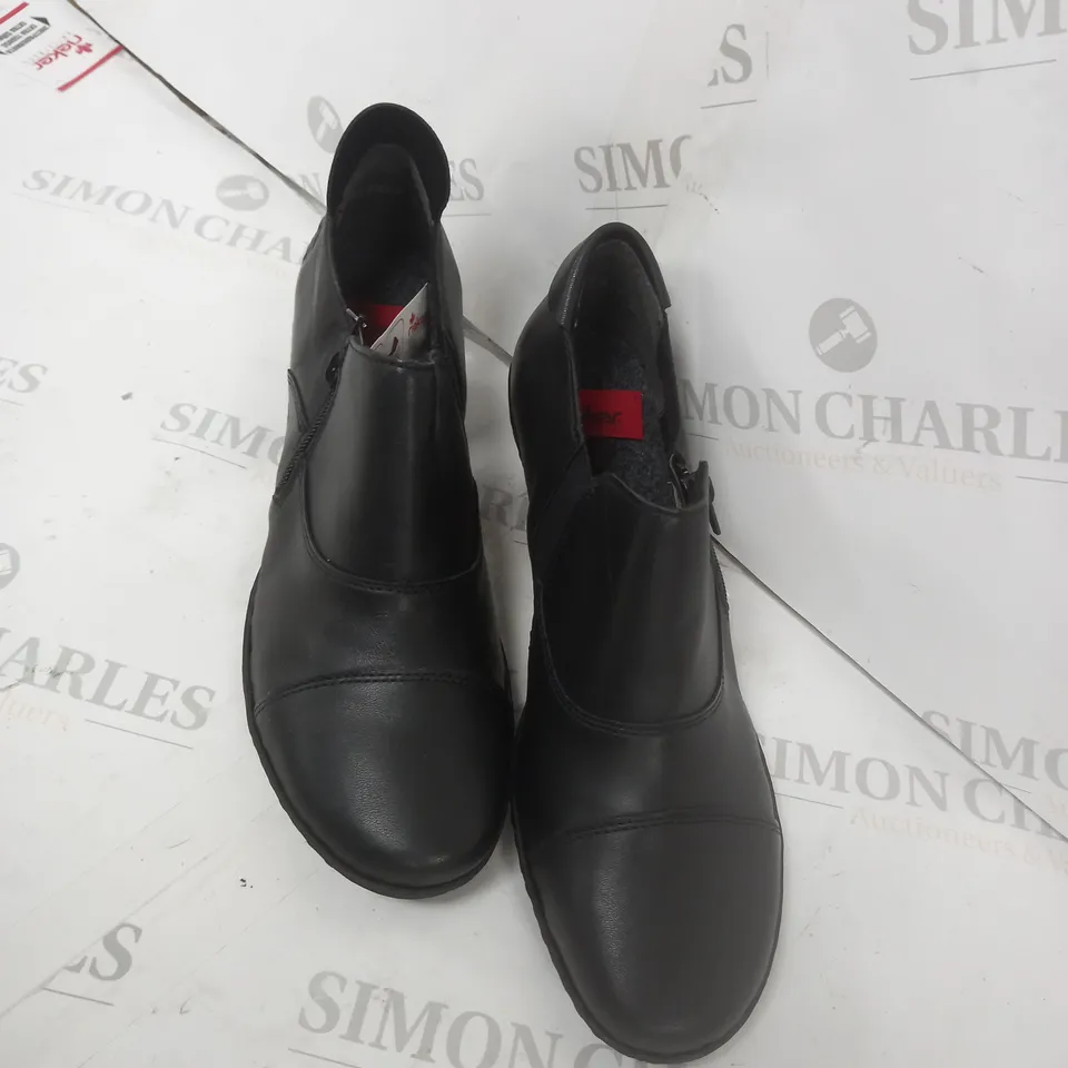 RIEKER SHOE BOOT BLACK SIZE 6
