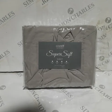 SUPERSOFT BY COZEE HOME DEEP POCKET FITTED SHEET IN GREY - DOUBLE 