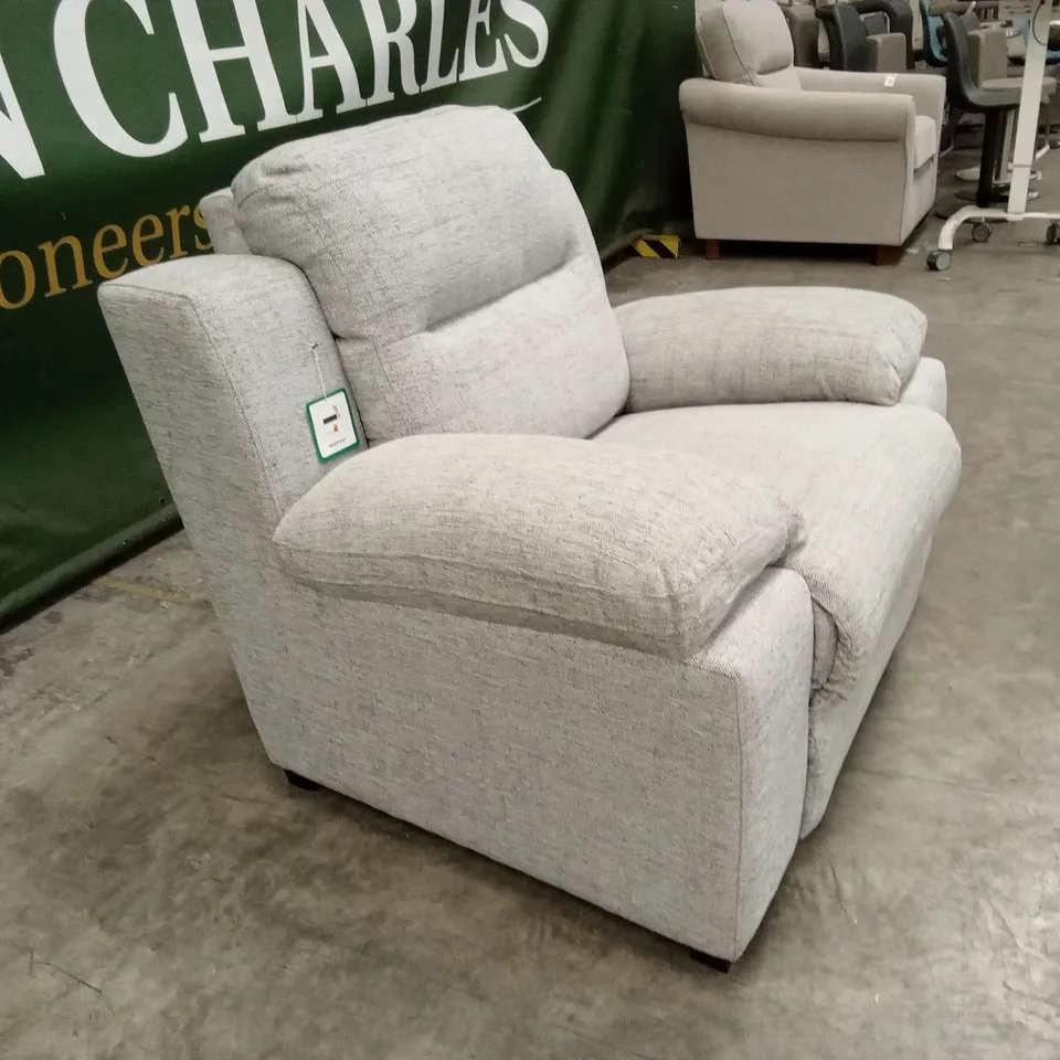QUALITY DESIGNER GREY FABRIC ARMCHAIR