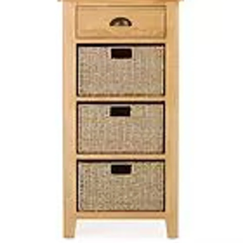 ASHWIN READY ASSEMBLED 1 DRAWER, 3 BASKET SIDEBOARD - COLLECTION ONLY
