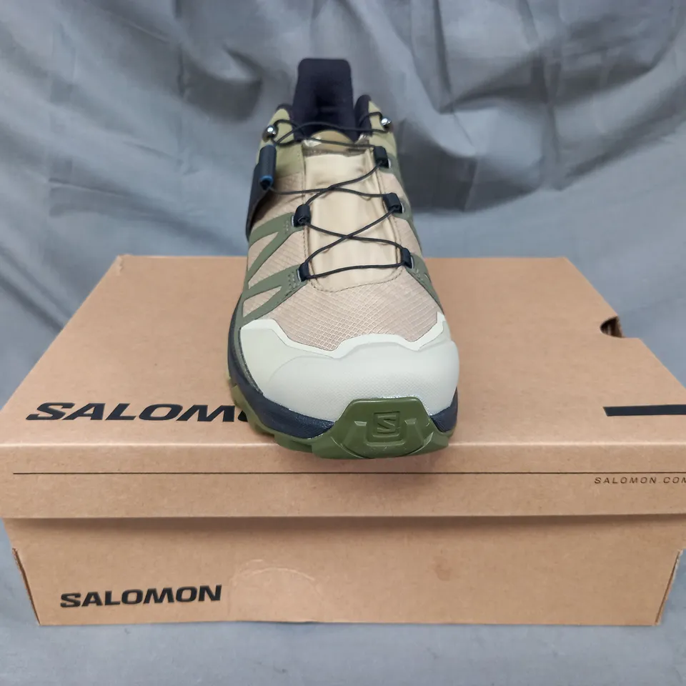 BOXED PAIR OF SALOMON X ULTRA 4 GTX SHOES IN SLATE GREEN/OLIVE/BLACK UK SIZE 11