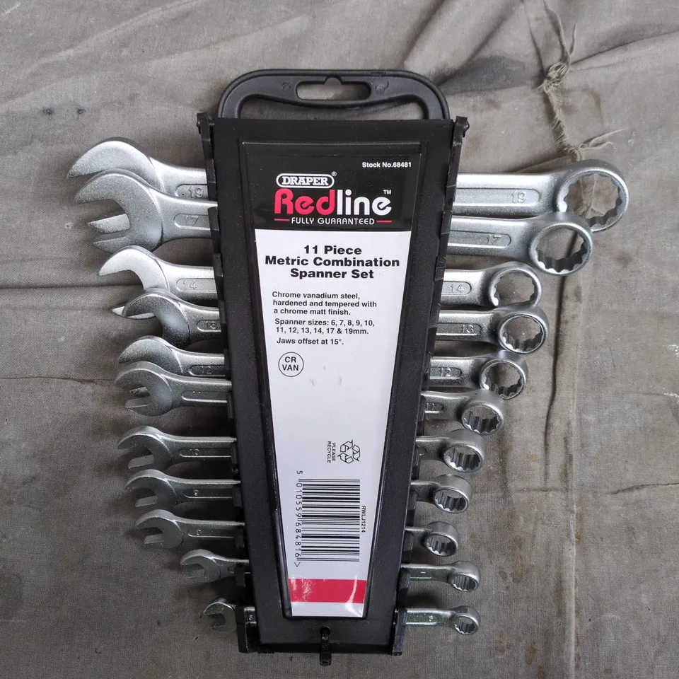 DRAPER REDLINE 11-PIECE METRIC COMBINATION SPANNER SET – CHROME VANADIUM