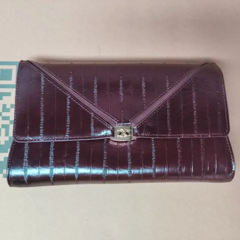 DUNE LONDON PURPLE PATENT LEATHER CLUTCH WALLET