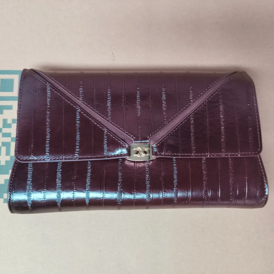 DUNE LONDON PURPLE PATENT LEATHER CLUTCH WALLET