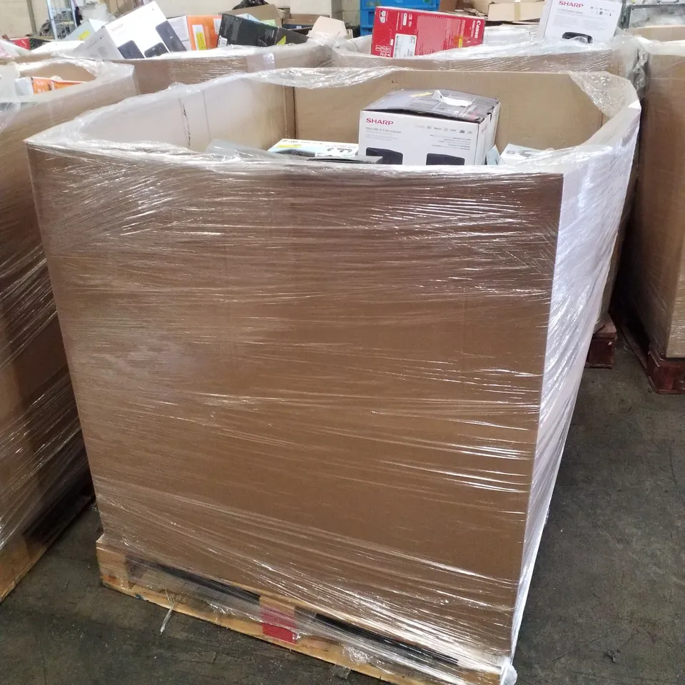 PALLET CONTAINING ASSORTED ELECTRICAL PRODUCTS INCLUDING PRINTERS, BOOMBOXES, DVD PLAYERS & GAMING KITS