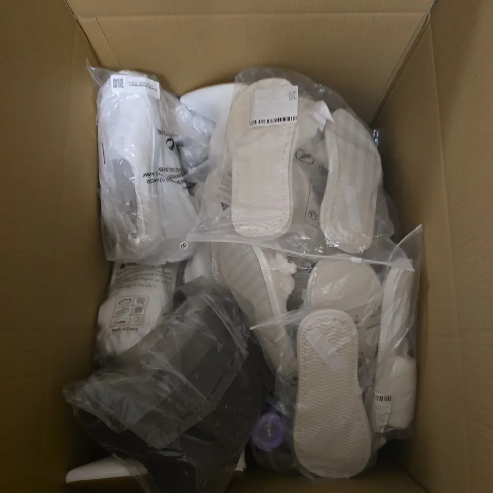 BOX OF APPROXIMATELY 12 PAIRS OF ASSORTED SHOES IN VARIOUS COLOUR, STYLES AND SIZES