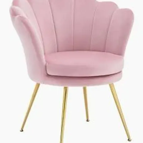 BOXED WOLTU ARMCHAIR, VANITY CHAIR - PINK (1 BOX)