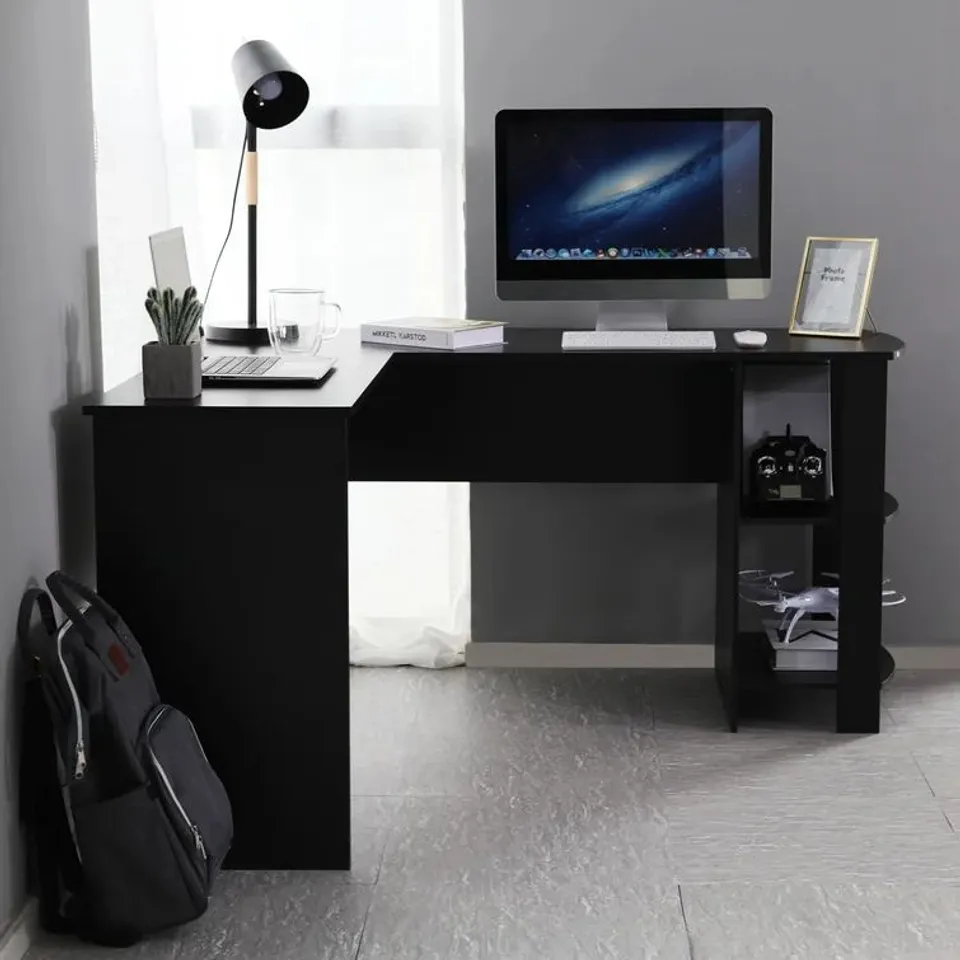 BOXED AMELIUS COMMERCIAL USE 140CM L-SHAPED COMPUTER DESK