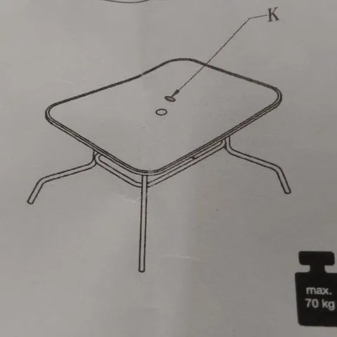 BOXED DESIGNER BLACK GARDEN TABLE (1 BOX)