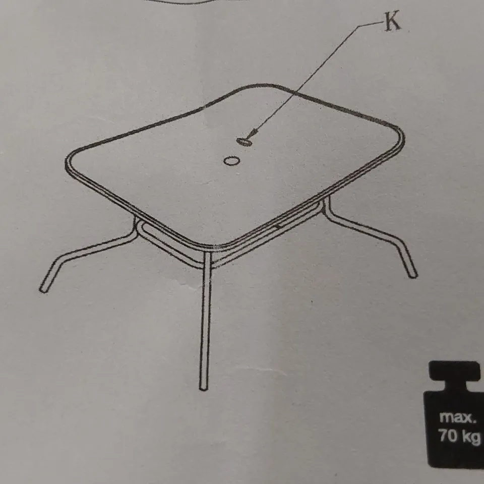 BOXED DESIGNER BLACK GARDEN TABLE (1 BOX)