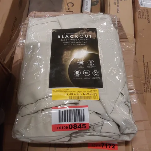 BAGGED LUXURY 230 GSM 100% BLACKOUT EYELET ROOM DARKENING CURTAIN PAIR - 167 x 183cm