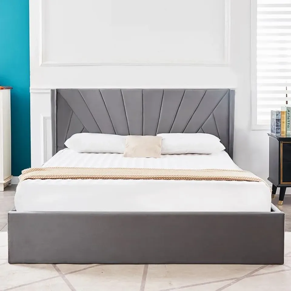 SALFORD UPHOLSTERED PLATFORM BED KINGSIZE 