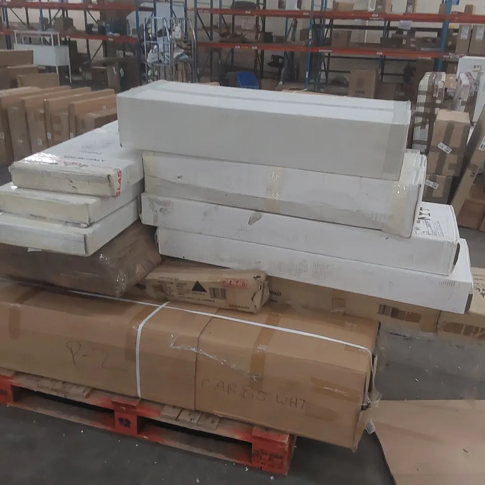PALLET CONTAINING A LARGE QUANTITY OF ASSORTED DESIGNER FURNITURE PARTS