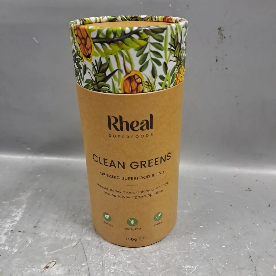 SEALED RHEAL SUPERFOODS CLEAN GREENS ORGANIC BLEND - 150G