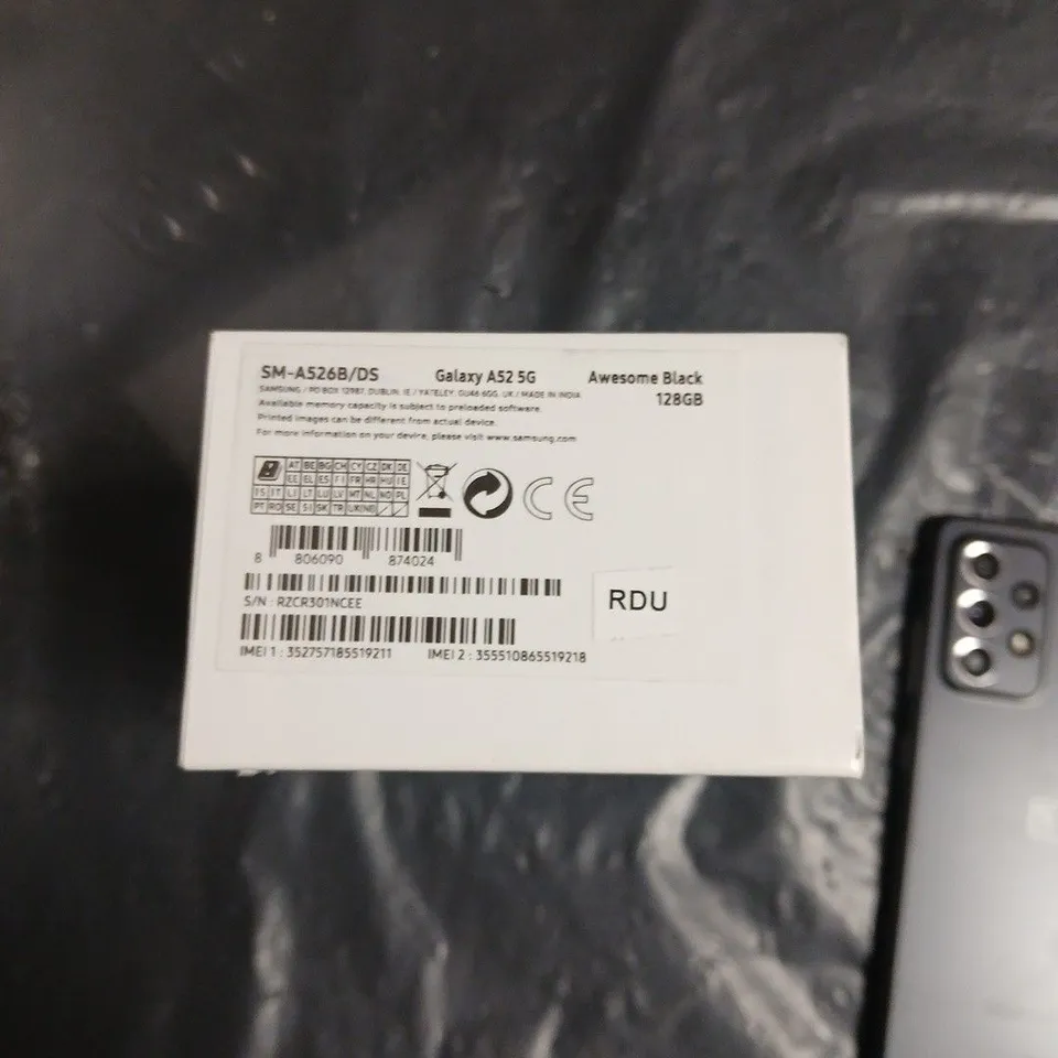 SAMSUNG GALAXY A52 5G SMARTPHONE - 128GB - AWESOME BLACK - BOXED