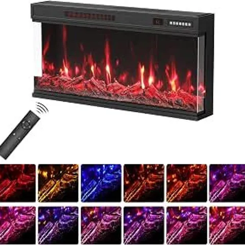 BOXED QUINIVER 36" ULTRA SLIM 3-SIDED RECESSED ELECTRIC FIREPLACE 270°