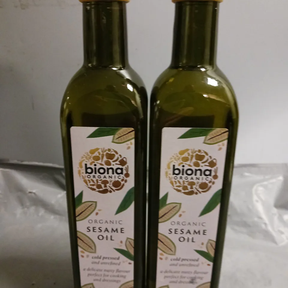 LOT OF 2 500ML BIONA ORGANIC SESAME OILS 