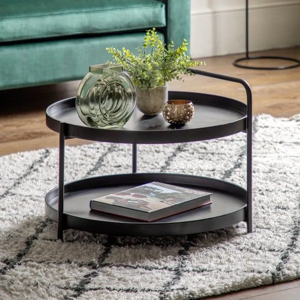 BOXED BATH COFFEE TABLE, 65x65x50cm - BLACK (1 BOX)