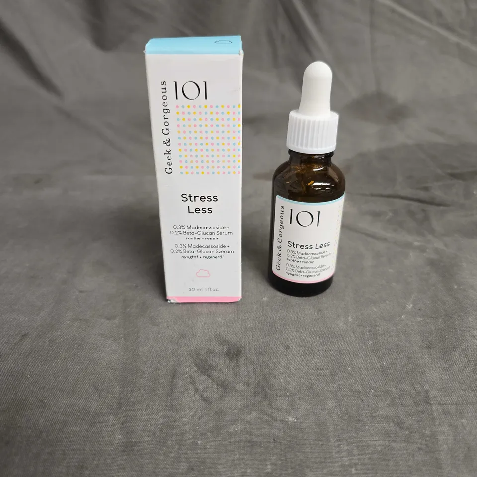 BOXED GEEK & GORGEOUS 101 STRESS LESS SERUM 30ML