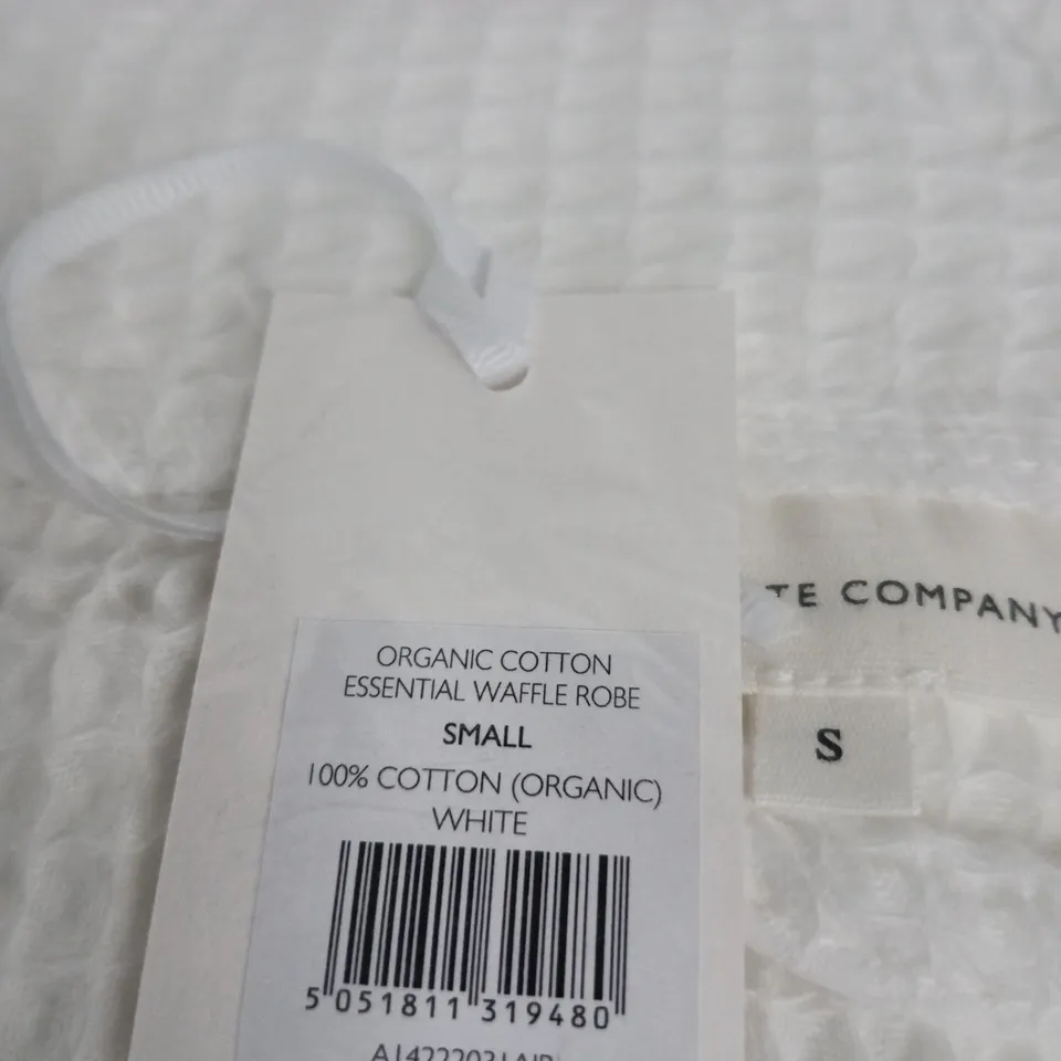 THE WHITE COMPANY ORGANIC COTTON ESSENTIAL WAFFLE ROBE – SMALL (WHITE)