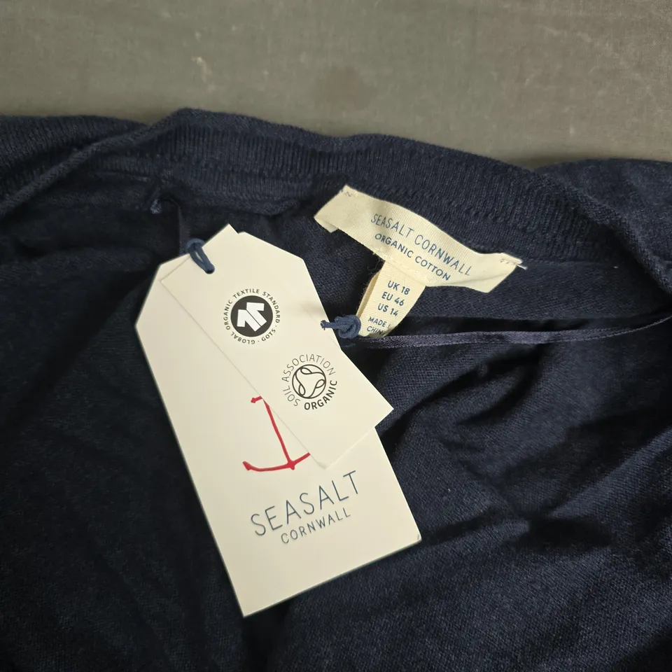 SEASALT CORNWALL VANESSA CARDIGAN MARITIME – ORGANIC COTTON, NAVY, UK 18