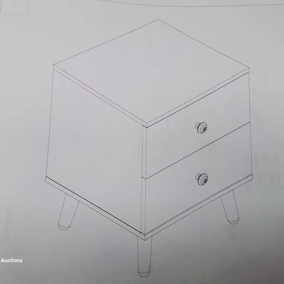 BOXED 2 DRAWER CHEST OF DRAWERS IN NATURAL WOOD COLOUR