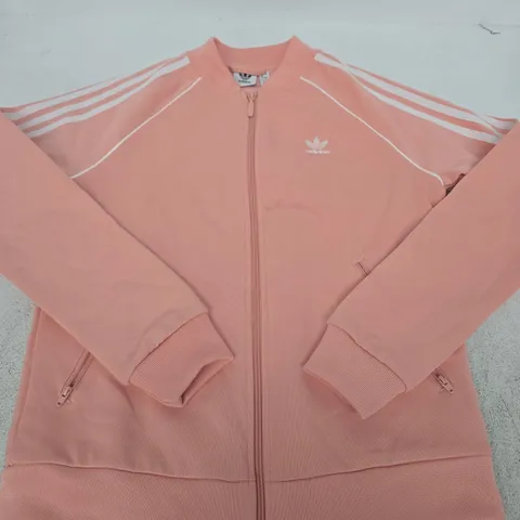 ADIDAS PINK TRACK JACKET (WOMEN) – ZIP FRONT - LARGE