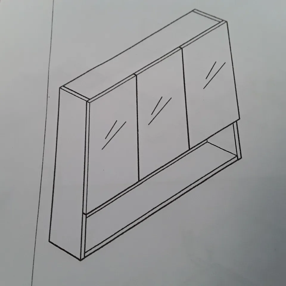 BOXED COLIN BATHROOM MIRROR CABINET - WHITE (3 DOOR 1 SHELF)