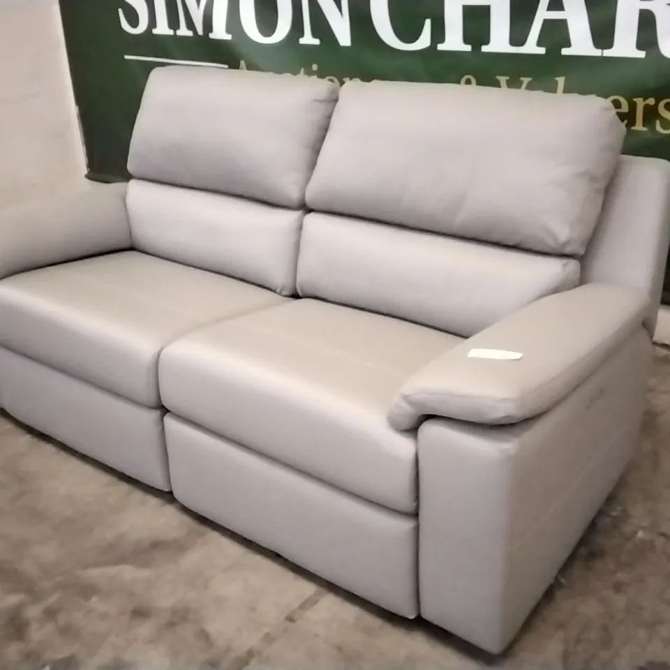 QUALITY BRITISH DESIGNED & MANUFACTURED G PLAN TAYLOR 3 SEATER POWER RECLINER SOFA CAMBRIDGE GREY LEATHER