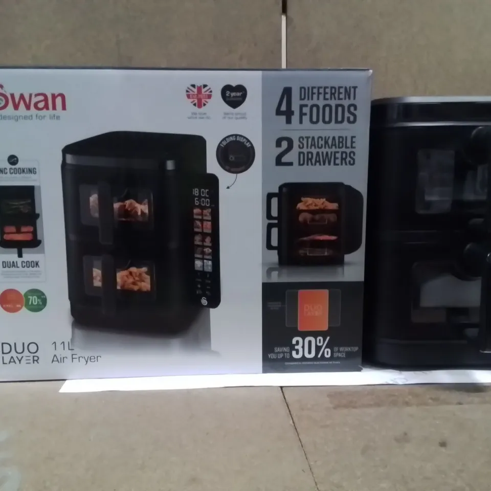 BOXED SWAN DUO LAYER 11L AIR FRYER 