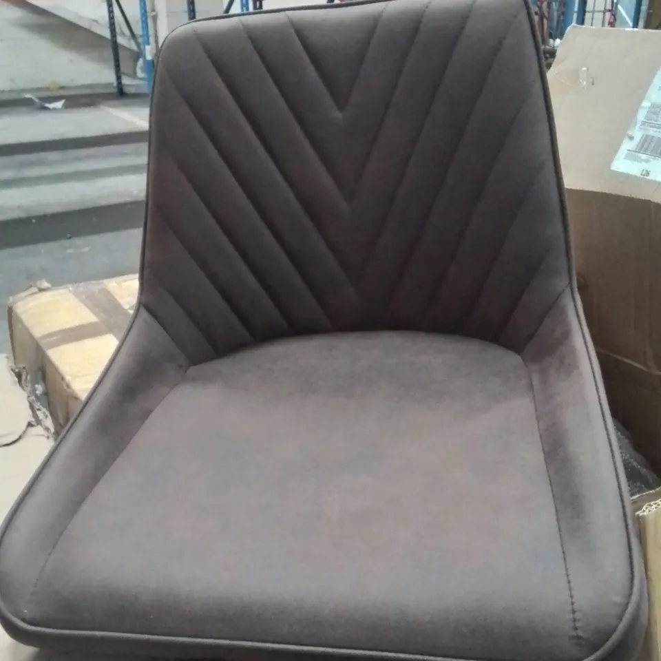 BOXED SET OF 2 DESIGNER BROWN DINING CHAIRS (1 BOX)