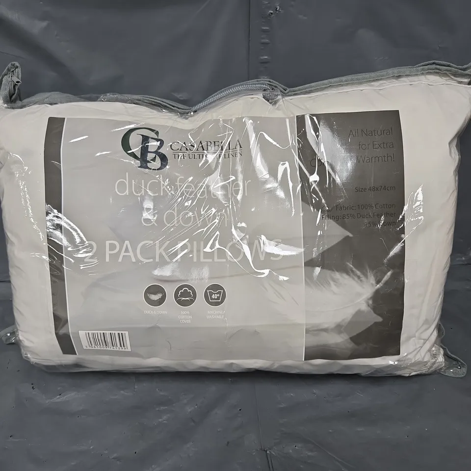 CASABELLA DUCK FEATHER AND DOWN PILLOW 2 PACK 