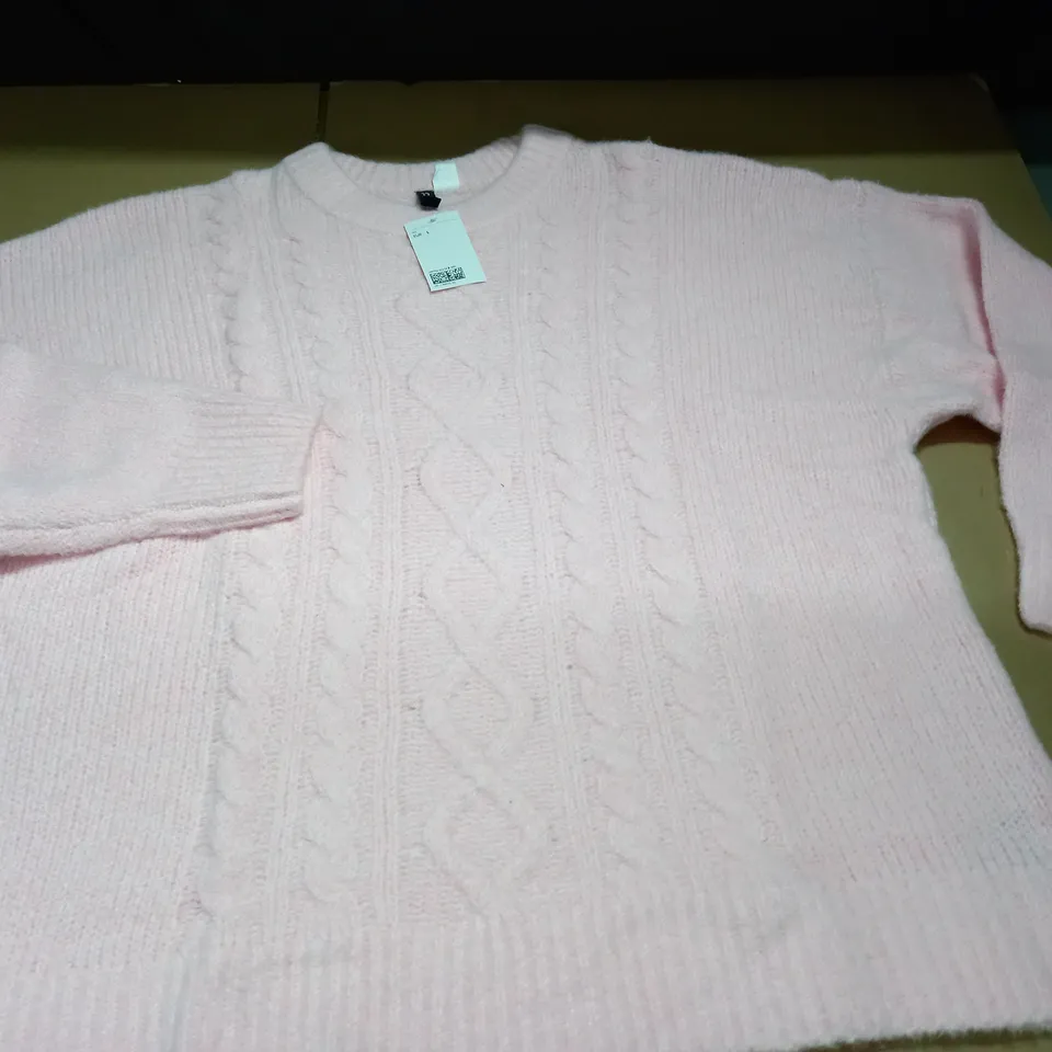 DIVIDED PINK KNITTED JUMPER - EUR L