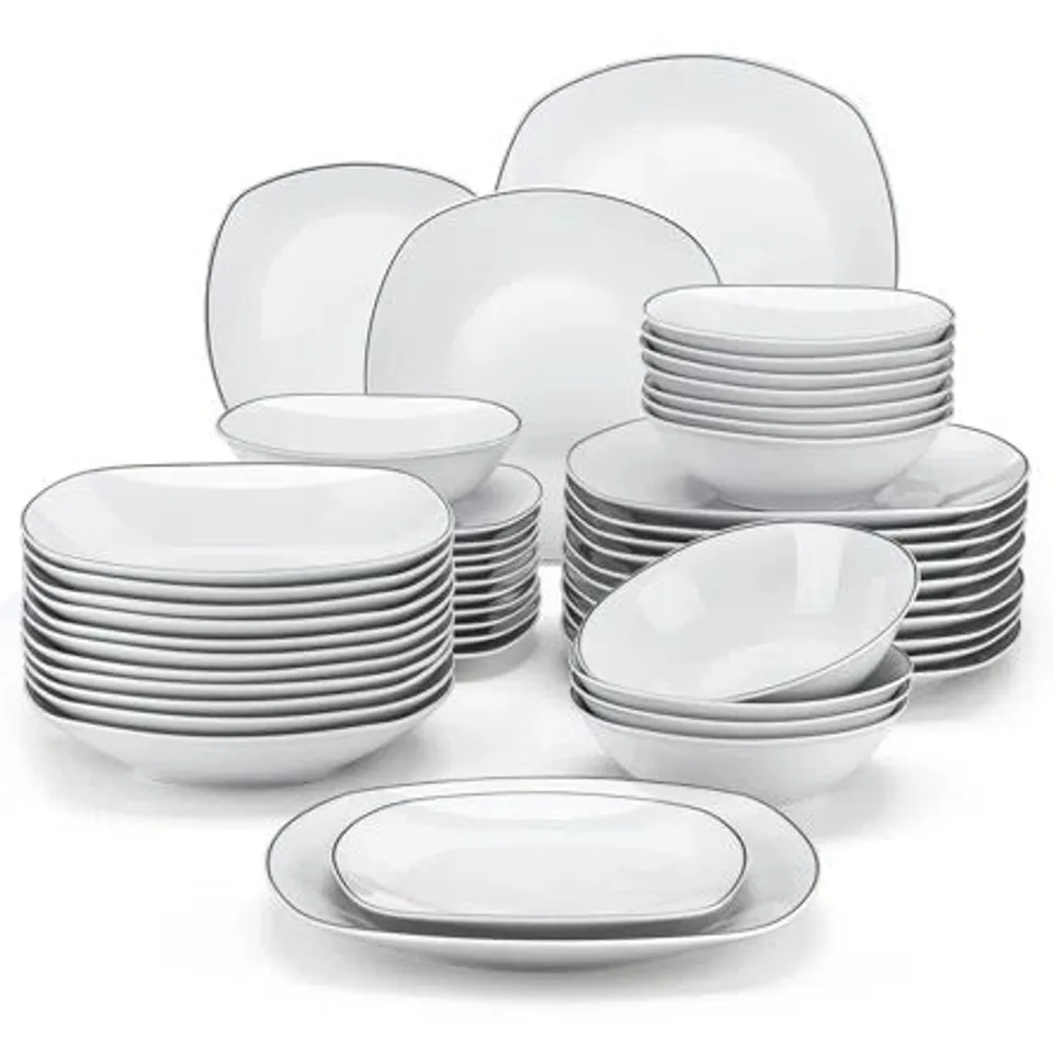 BOXED 48 PIECE DINNERWARE SET, SERVICE FOR 12 (2 BOXES)