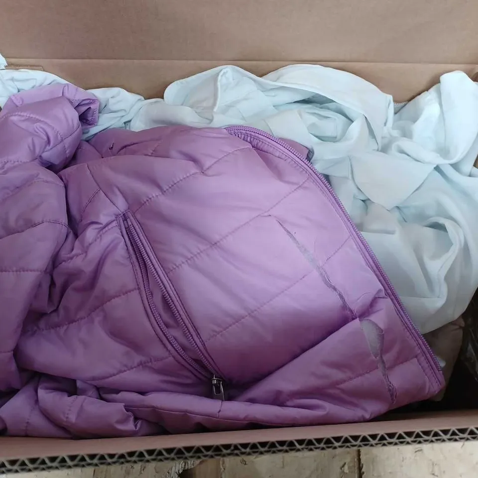 BOX OF APPROX 12 ASSORTED CLOTHING & SHOES TO INCLUDE - RUTH LANGSFORD - CENTIGRADE - D&CO DENIM ECT