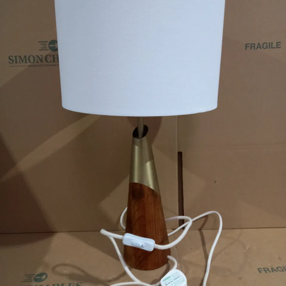 JOHN LEWIS SPINDLE LARGE TABLE LAMP - WALNUT EFFECT 