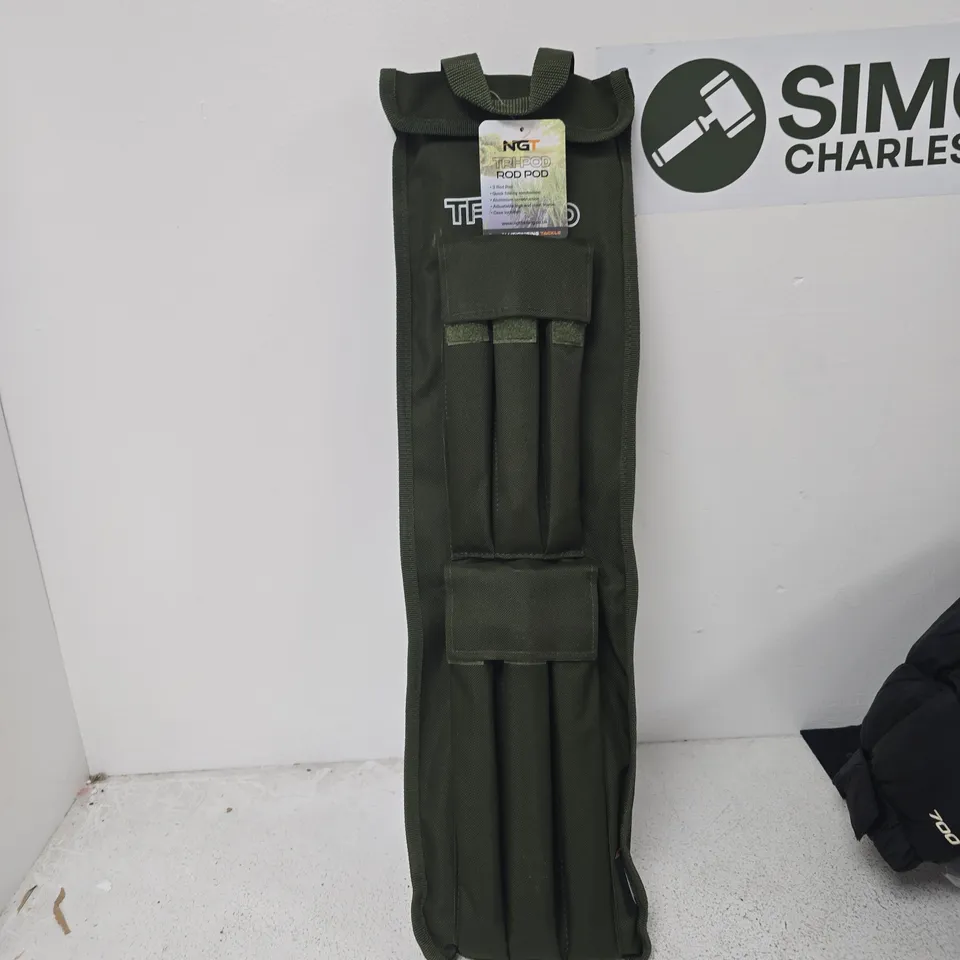 NGT TRH POD ROD POD – 3-ROD FISHING POD IN OLIVE CARRY CASE