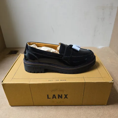 LANX HARWOOD BLACK PATENT LOAFERS β UK 7