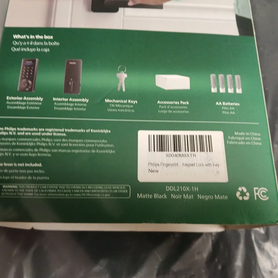 PHILIPS DDL210X-TH HOME ACCESS FINGERPRINT & KEYPAD DEADBOLT LOCK – MATTE BLACK (NEW IN BOX)