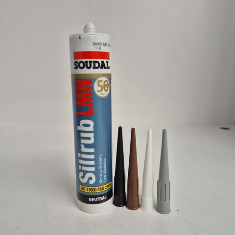 TOTE OF APPROXIMATELY 15 SOUDAL SILIRUB NEUTRAL SILICONE SEALANT CARTRIDGES β ASSORTED COLOURS IN CRATE (300ML)