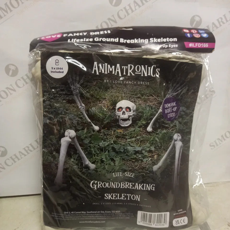 I LOVE FANCY DRESS LIFESIZE GROUND BREAKING SKELETON 