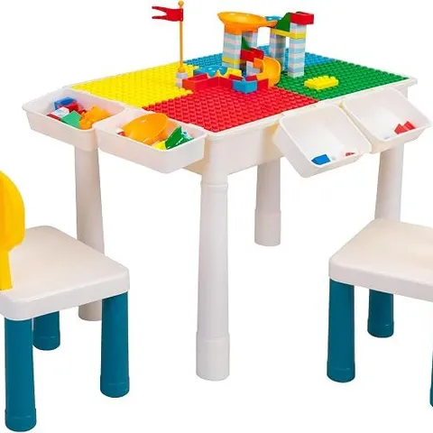 BOXED 7-IN-1 ACTIVITY TABLE SET, TODDLER TABLE AND CHAIR SET WITH STORAGE