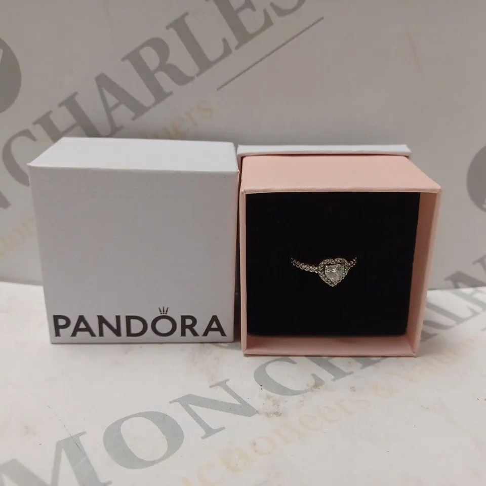 BOXED PANDORA SILVER HEART RING 