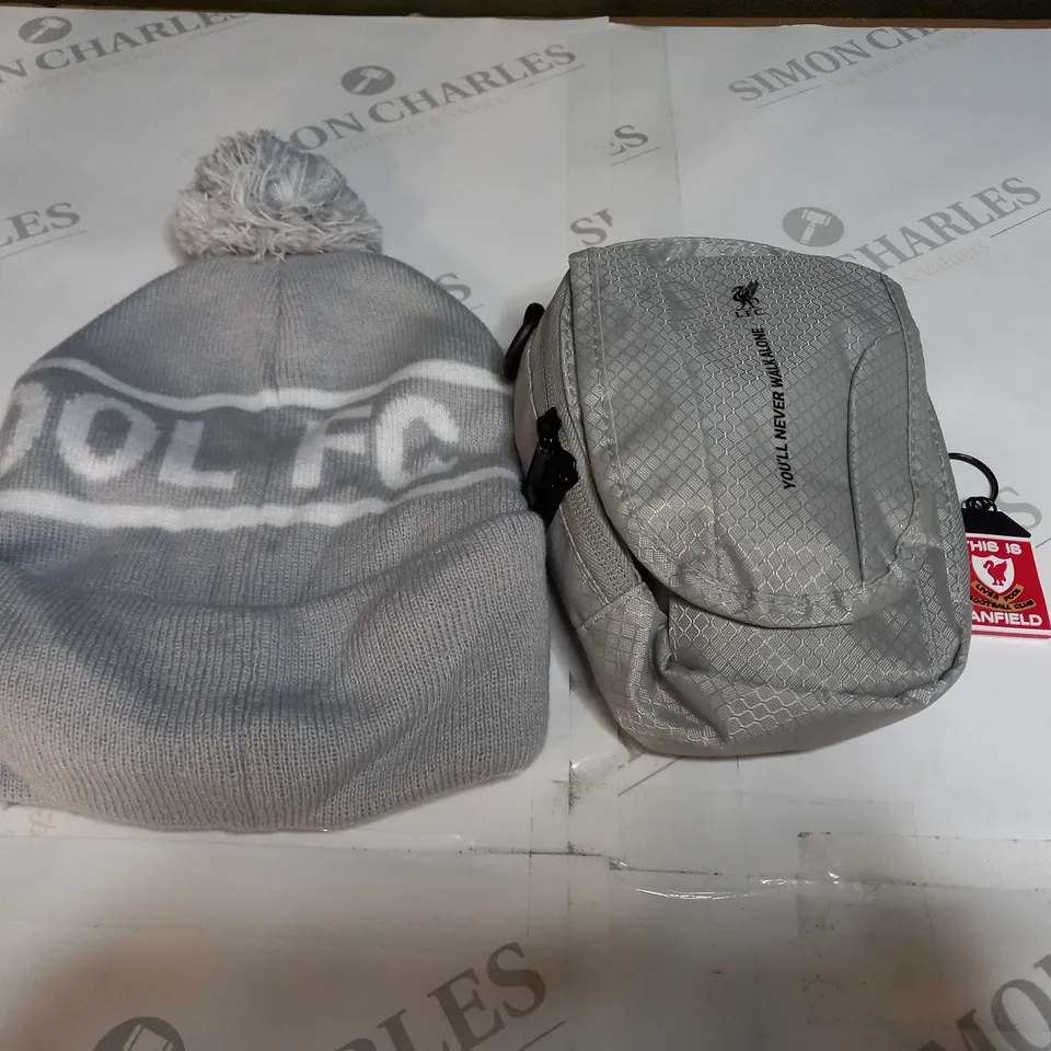 LIVERPOOL F.C. WOOLY HAT, KEYRING AND POUCH BAG