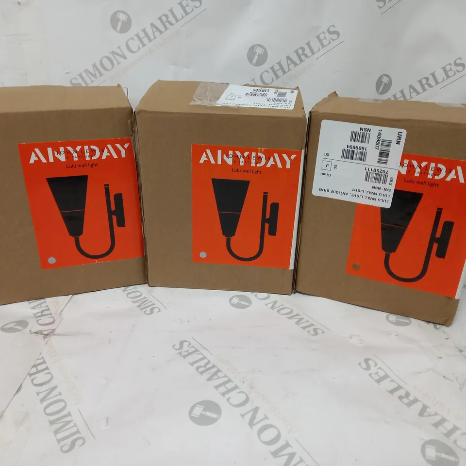 3 BOXED JOHN LEWIS LULU WALL LIGHT 