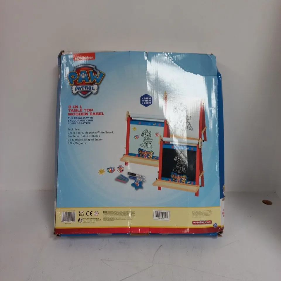 PAW PATROL 3 IN 1 TABLE TOP WOODEN EASEL