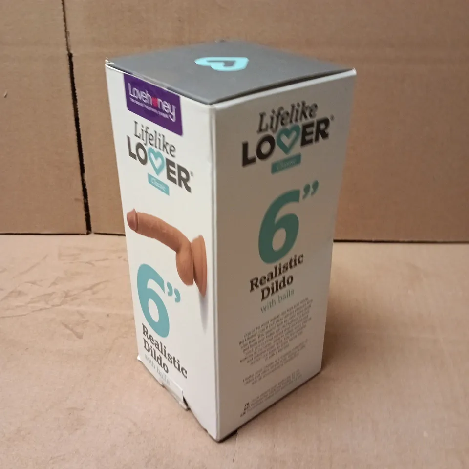 SEALED LOVEHONEY LIFELONG LOVER 6" REALISTIC DILDO WITH BALLS