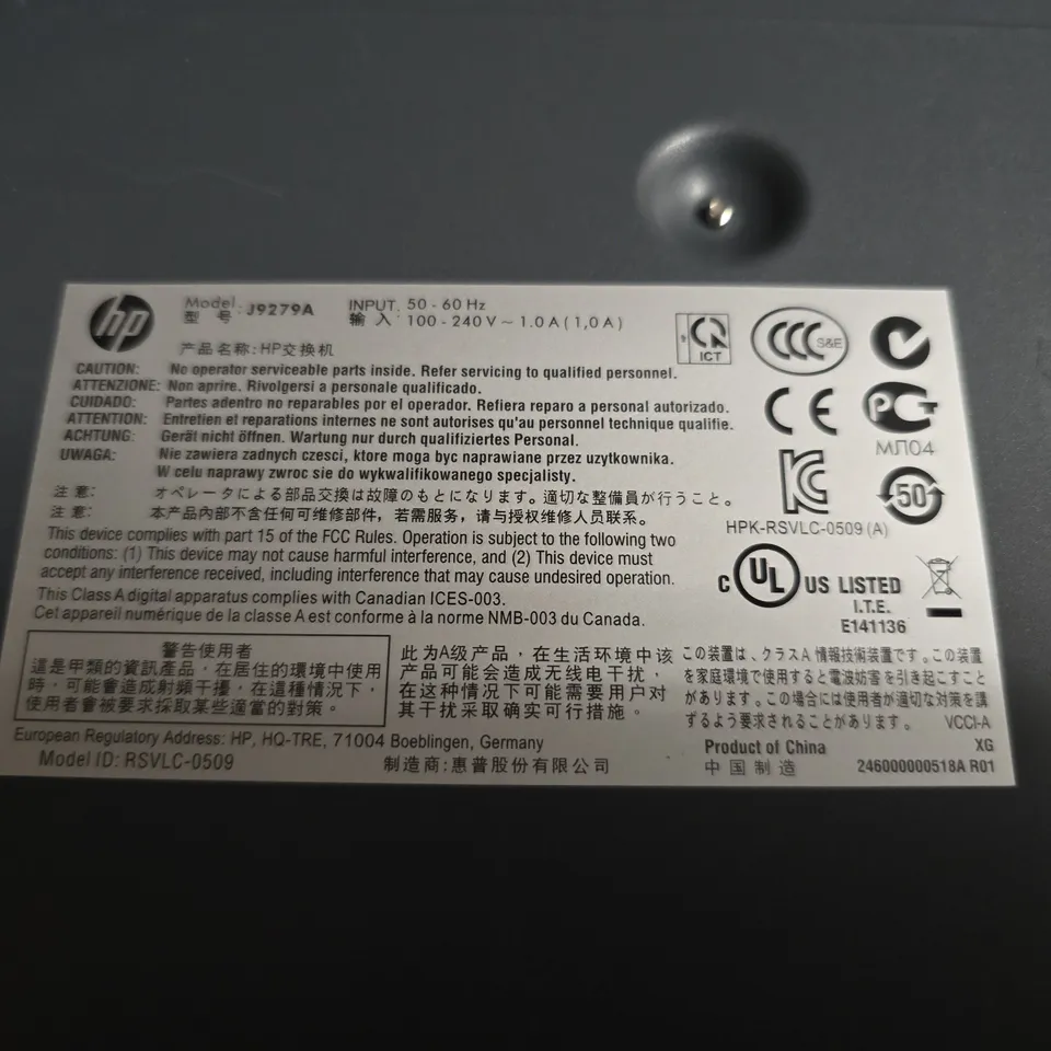 HP PROCURVE NETWORKING ETHERNET SWITCH (MODEL J9279A)