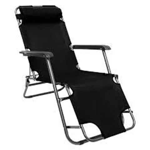 BOXED SET OF 2 NEO SUN LOUNGER CHAIRS IN BLACK (1 BOX)