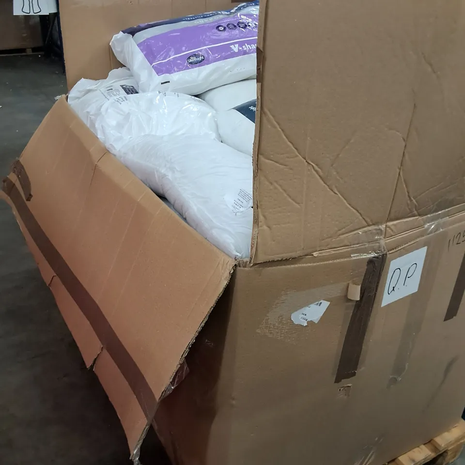 PALLET OF ASSORTED BEDDING AND PILLOWS 